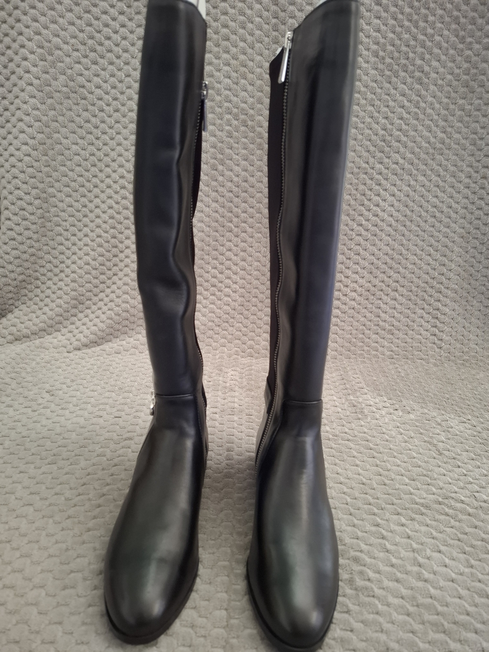 Michael Kors Hamilton Black Leather Tall Boots Size 5.5M